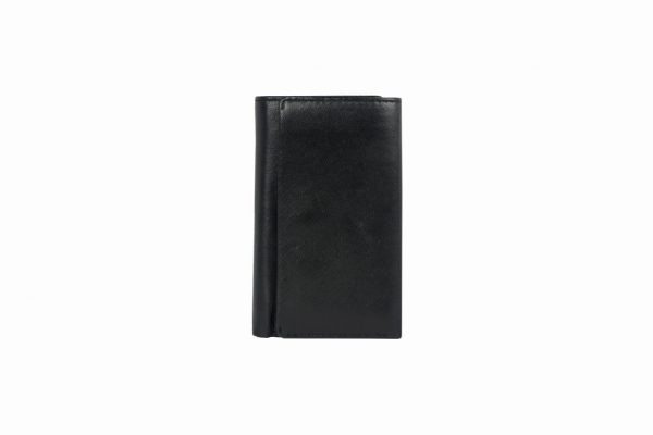 Sheep Nappa black leather key case-back