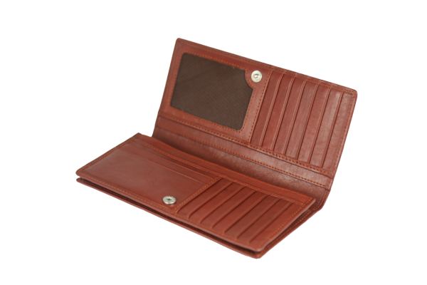 cow milled vt brown leather purse GNR-1095-inside