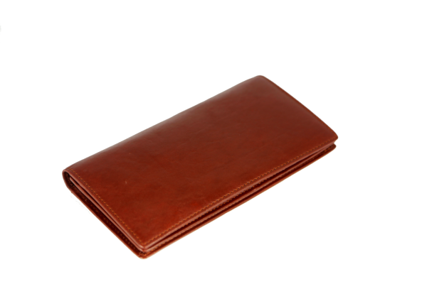 cow milled vt brown leather purse GNR-1095-laydown