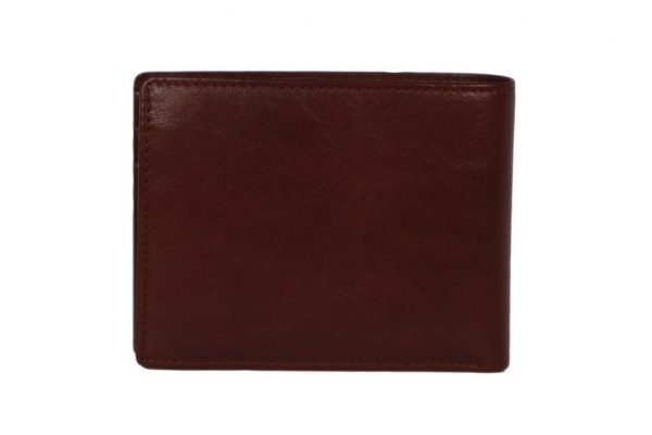 Bi fold Brown Leather Wallet for Men-GNR-1096-back