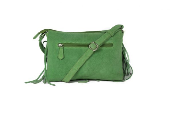 Genuine Leather Dark Green Handbag For Weekend-0023 back