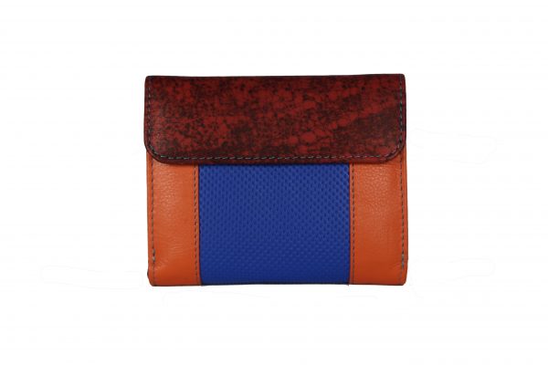 Loop and small flap with snap button multi colour leather purse-ST 105934 back