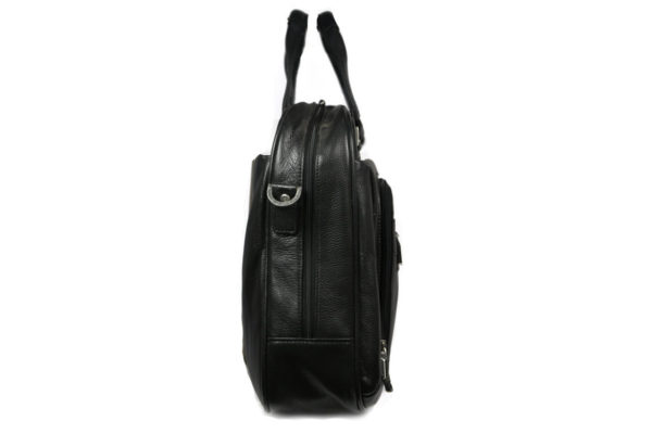 Black Leather Laptop Briefcase 8960 side (leathermanfashion)