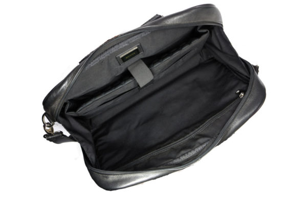 Black Leather Laptop Briefcase 8960 inside (leathermanfashion)