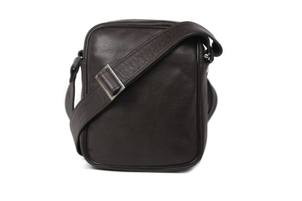 Brown Men's Leather Cross Body 8968 back (leathermanfashion)