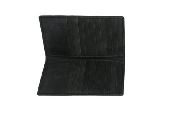 Bi Fold Black Leather Card Holder NR-1031 inside (leathermanfashion)