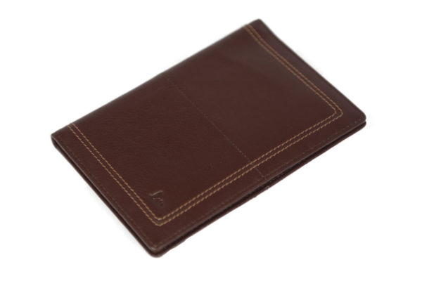 Men's Brown Leather Card Holder NR-1058 laydown (leathermanfashion)