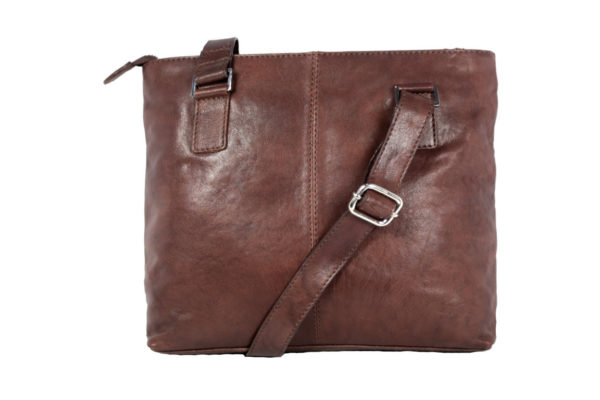 Men's Brown Messanger Hand bag FLA02 back (leathermanfashion)
