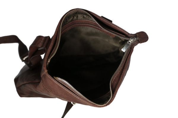 Men's Brown Messanger Hand bag FLA02 inside (leathermanfashion)