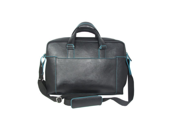 Black Leather Briefcase Bag 2062 back (leathermanfashion)