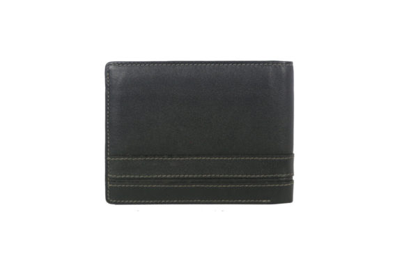 Bifold Black Men's wallet 614838 back (leathermanfashion)