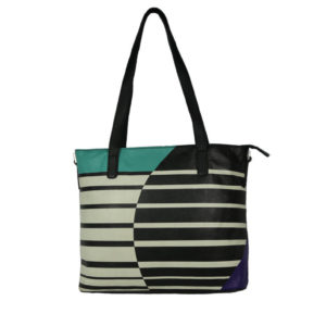 Print Black Leather Handbag FR-023 front (leathermanfashion)