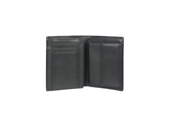 Bifold black wallet for men GNR 1102 inside (leathermanfashion)