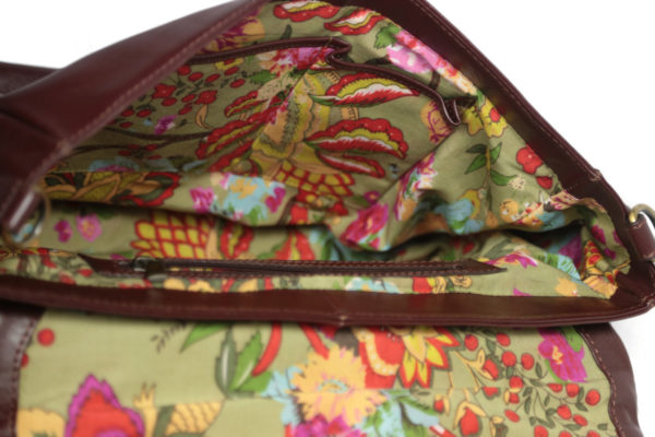 Unisex Brown Leather Handbag LM18 inside leatherman fashion