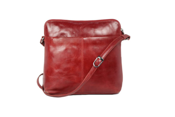 Genuine Leather Red Sling Bag ML04 back (leathermanfashion)