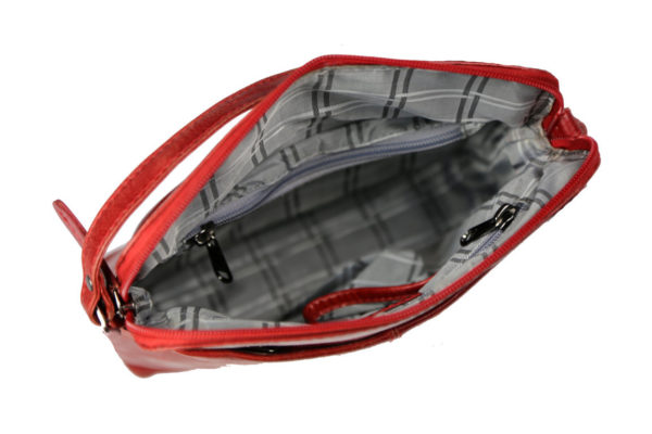 Genuine Leather Red Sling Bag ML04 inside (leathermanfashion)