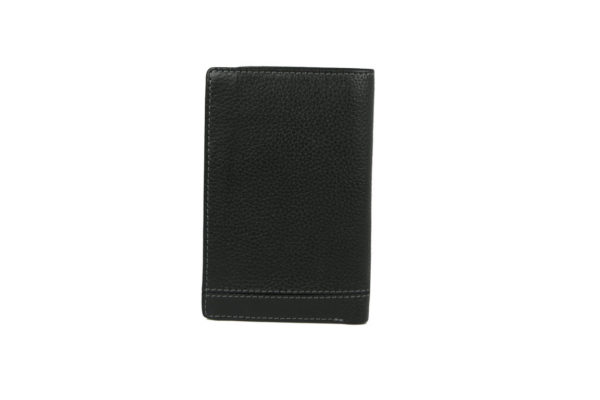 Bifold Black Color Men's wallet NR 1046 back (leathermanfashion)