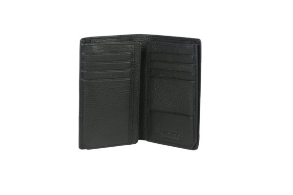 Bifold Black Color Men's wallet NR 1046 inside (leathermanfashion)