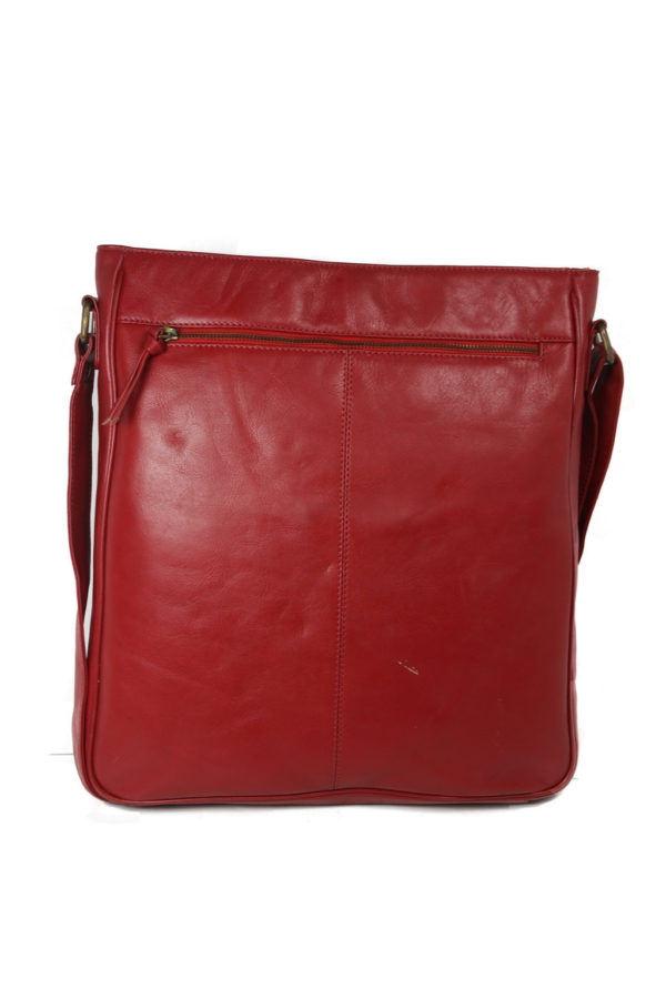 Red Messenger Bag For Girls SP 110 back (leathermanfashion)