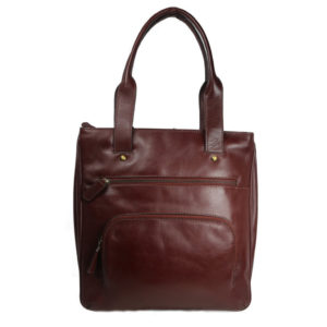 Brown Leather Tote b197 front (leathermanfashion)