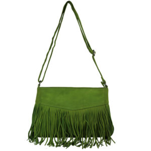 Green Suede leather Sling nr8 front (leathermanfashion)