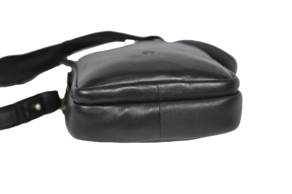 Leatherman Fashion Genuine Leather Black Sling Bag 6049NC bottom