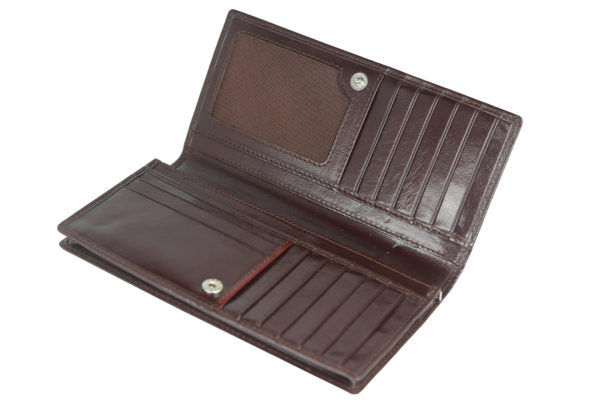 Leatherman Fashion Women Brown Genuine Leather Wallet GNR-1085 inside