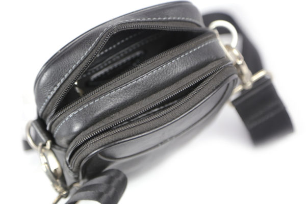 Leatherman Fashion Genuine Leather Black Shoulder Bag 2021 inside