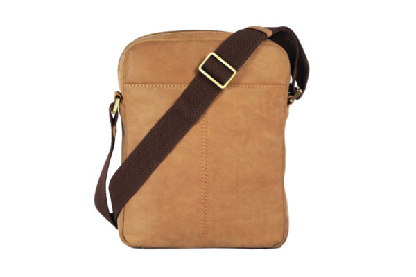 Leatherman Fashion Men's Tan Leather Crossbody bag RTL30 back