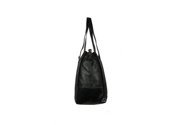 Women Black Hand-held Bag VT-217 side (leathermanfashion)