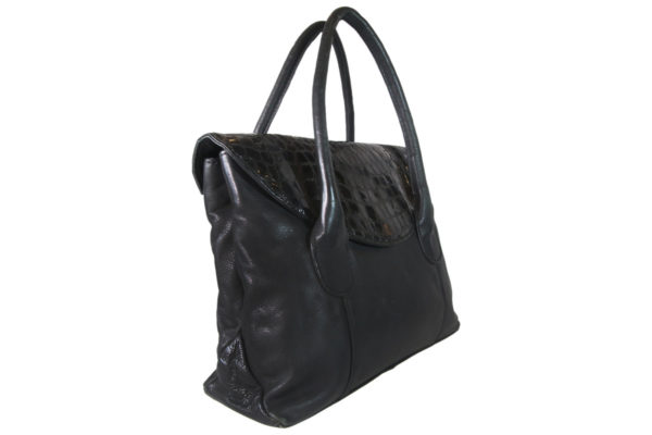 Leatherman Fashion Girls Black Handbag b113k side view