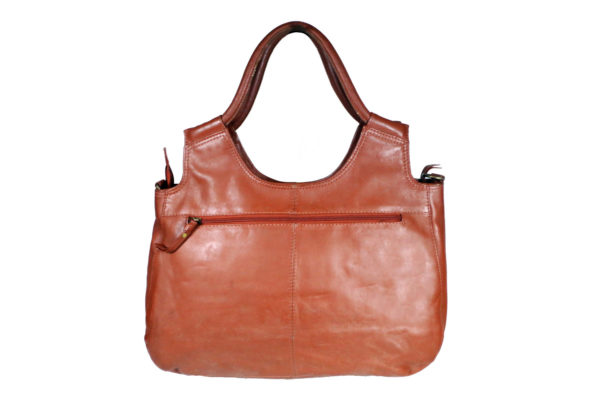 Women Brown Handbag LM 22 backview leathermanfashion