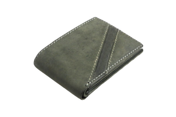 Leatherman Fashion Genuine Leather Forest Green Men's Wallet laydown view