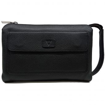 Lratherman Fashion Women Black Hand Pouch front