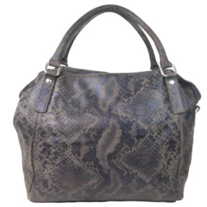 Snake Print Leather Handbag front