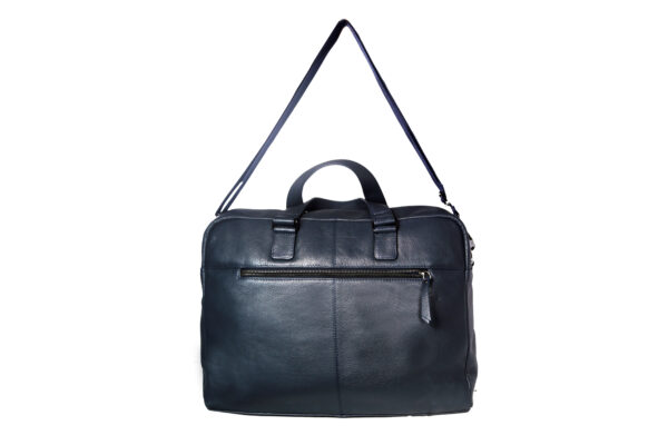 unisex navy black hand messenger bag back
