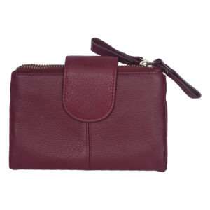 Genuine Leather Girl's Cherry Wallet 8 Card Slots