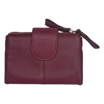 Genuine Leather Girl's Cherry Wallet 8 Card Slots