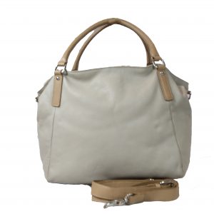 Genuine Leather Women Grey Handbag