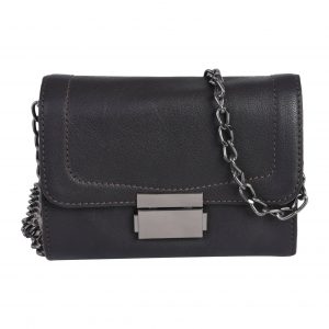 Genuine Leather Girl's Black Sling Bag