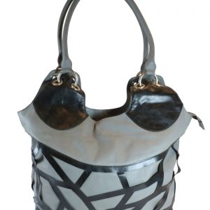 Genuine Leather Women's Black, Grey Handbag 31_1006