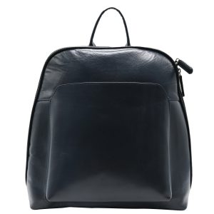 Genuine Leather Women Blue Backpack