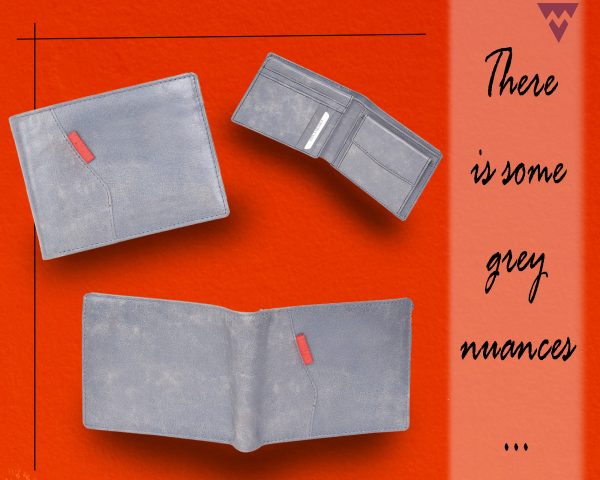 Grey Genuine Leather Wallet