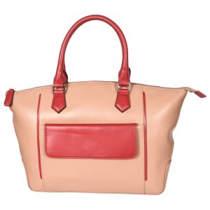 Genuine Leather Women Camel Red Handbag 1100